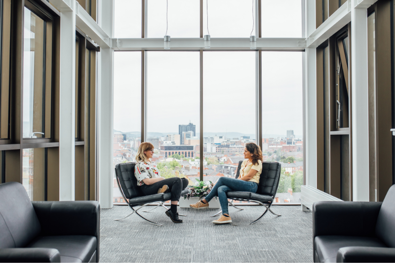 Mentee Mentor sitting in main site tower